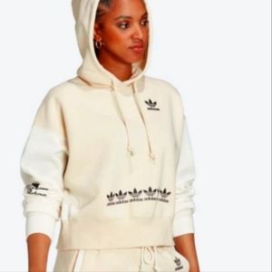 *REDUCED* ADIDAS LOGO PLAY CROPPED HOODIE